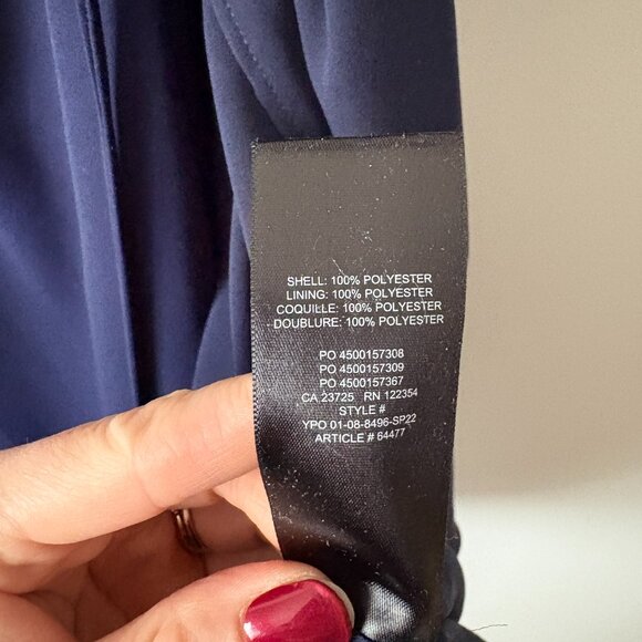 Aritzia Babaton Wrap Wallace Mini Dress Navy Blue Size Small - Picture 6 of 6